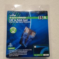 Leviton CAT5 Path Cord High Speed Internet 15ft