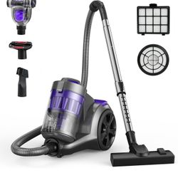 Aspiron 1700W Canister Vacuum Cleaner, 45Kpa Bagless Vacuum Cleaner