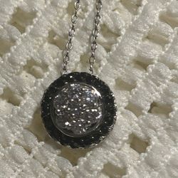 Necklace -925 Silver  Crystal And Cz