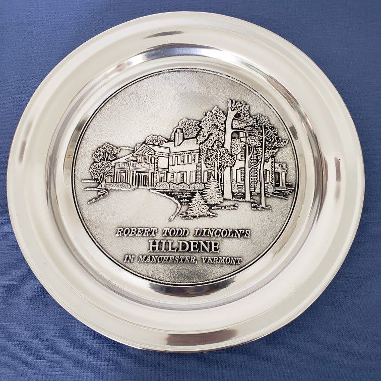 11” Embossed Pewter Charger Plate “Hildene” 