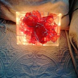Christmas Glass Block Present Light Up