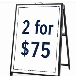 2 A-Frame Sidewalk Signs. Complete with corrugated panels. New