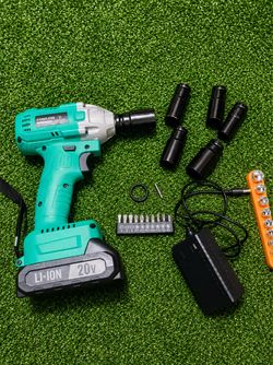 Cordless Impact Wrench with Sockets and Bits