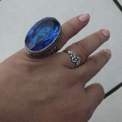 Blue 💙 Quartz Silver Ring 💍