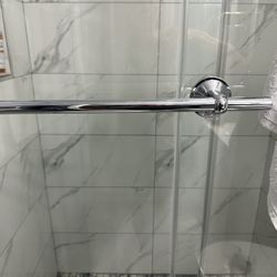 Towel Rack Chrome Suction Cup Holder 18”
