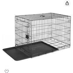 Foldable Dog Crate with Tray, Single Door, 36 Inch