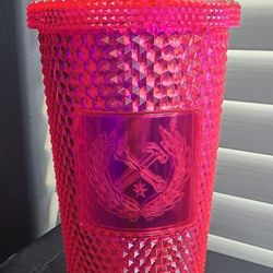 DIXXON STUDDED PINK IRIDESCENT TUMBLER 