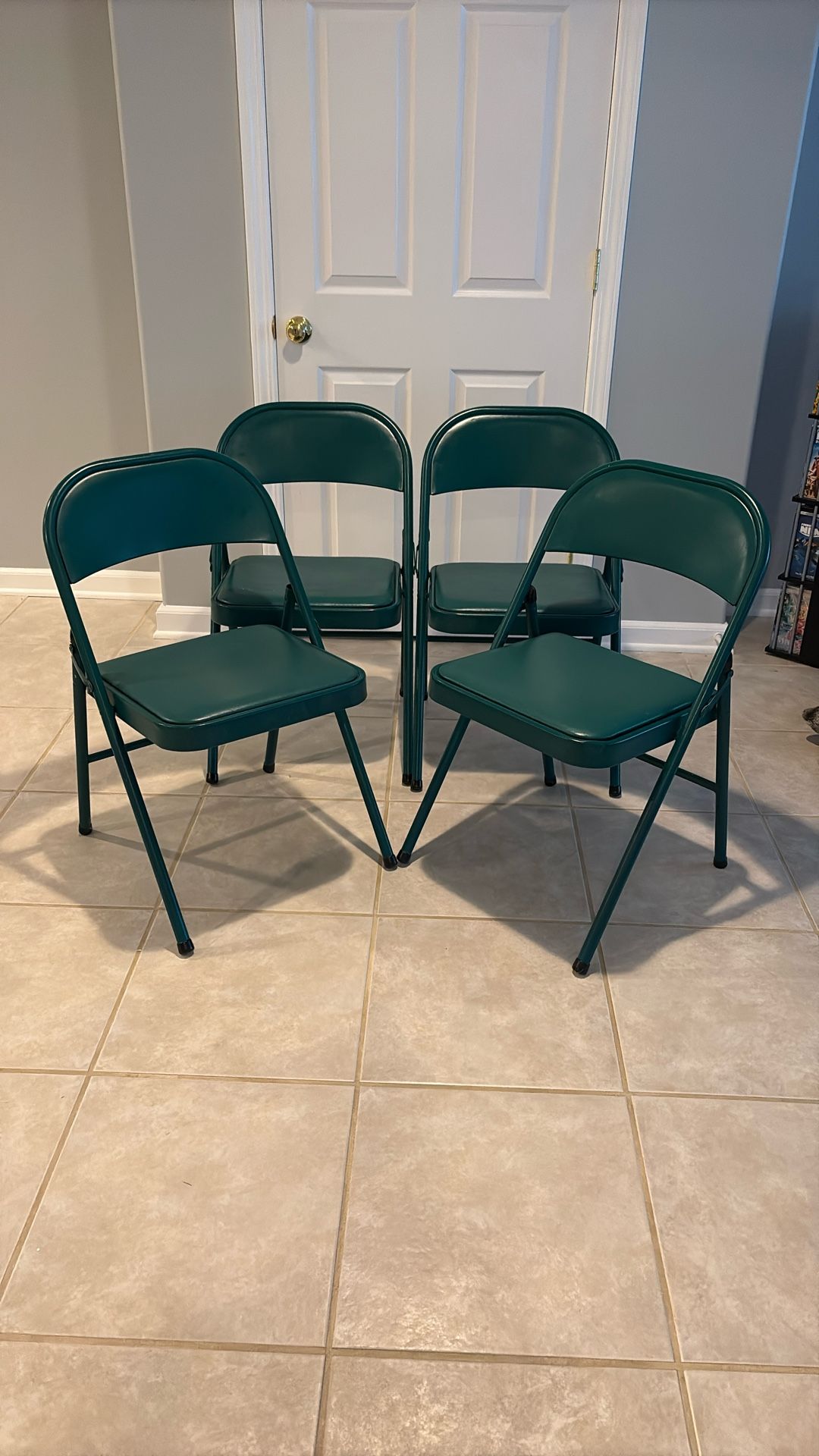 Set Of Four Metal Folding Chairs