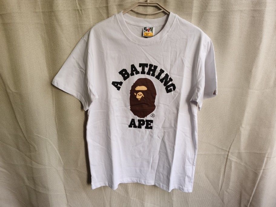 BAPE White College Tee