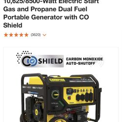 Power Is Out? Champion Is Here To Help, Generator 7500W/9375W Electric Start Dual Fuel Generator
