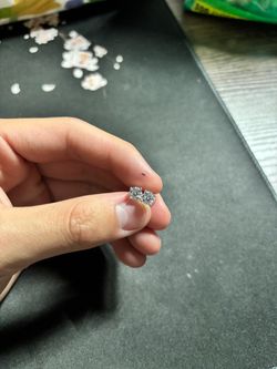 Round Moissanite Stud Earrings Silver