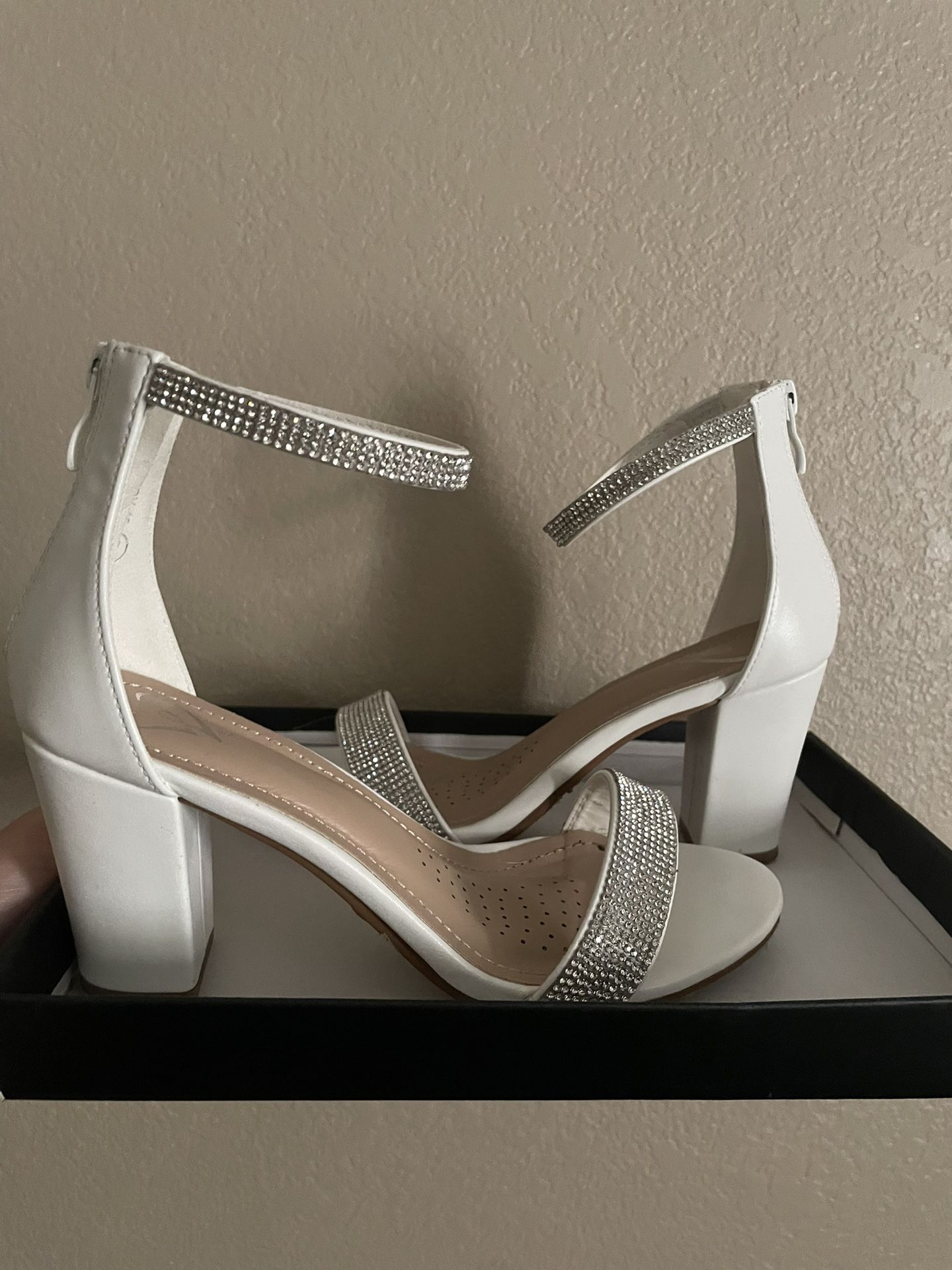 White And Silver Heels