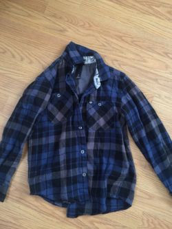 boys blue flannel shirt sz 6/7