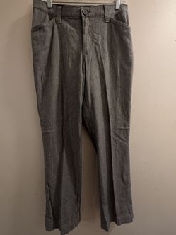 Lee Women’s Gray Pleated Straight Leg Dress Pants Button Zip 28" Inseam