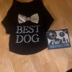 Best Dog Black Pet Shirt with Bow Tie XS