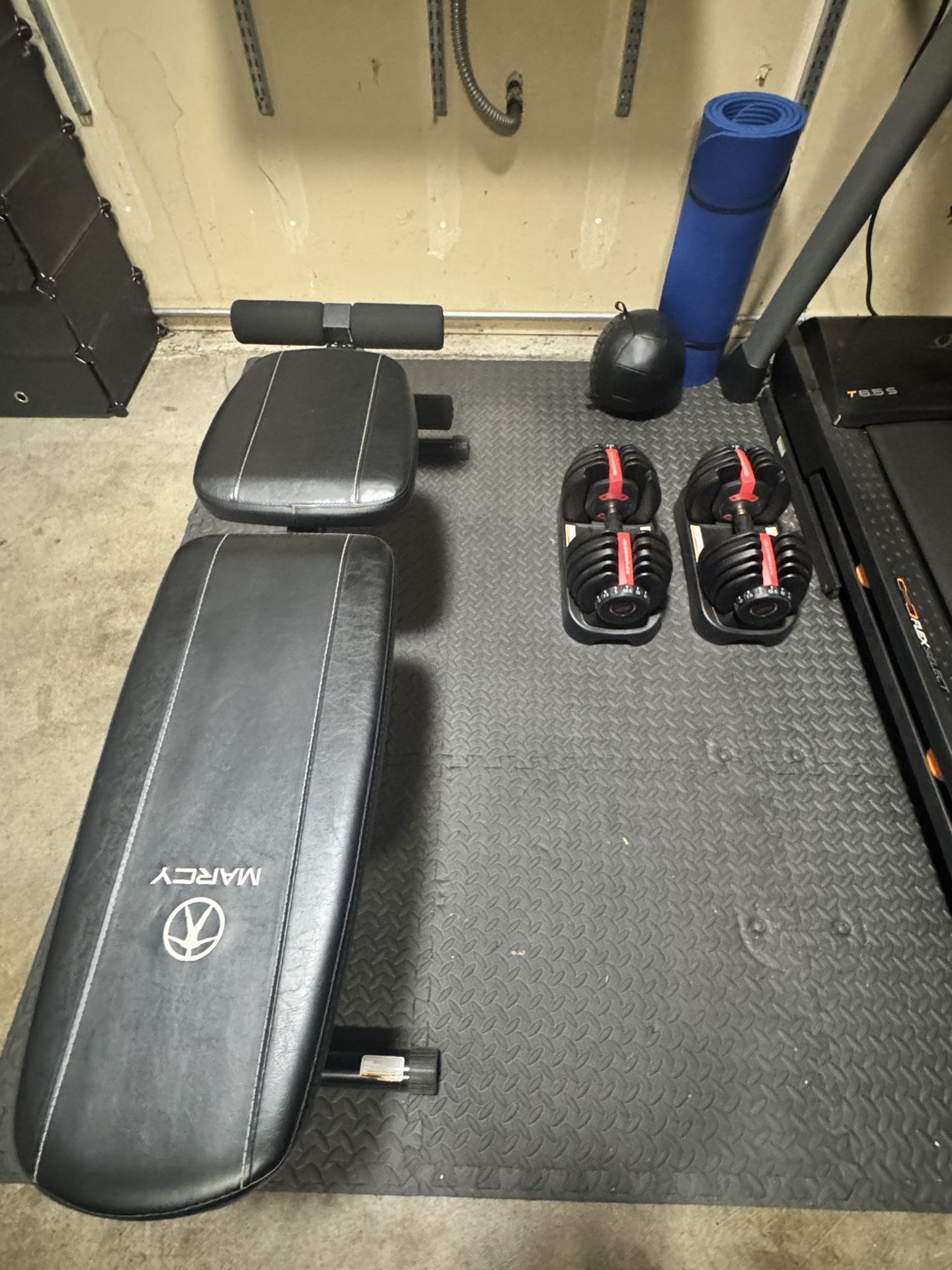 Bowflex SelectTech 552 Adjustable Dumbbells And Marcy Multi Position Utility Bench