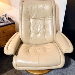 Stressless Large ROYAL "Taupe" Paloma Leather 360° Swivel Recliner 