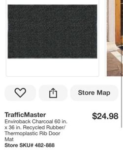TrafficMaster Enviroback Charcoal Rib Door Mat 60x36