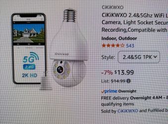 Wifi Light Bulb Security Camera