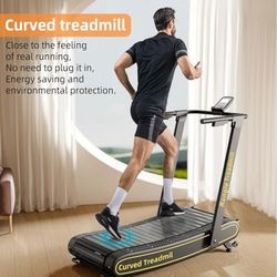 Curved Treadmill, Curved Treadmills Home, Non-Electric Motorized Treadmill-300 LBS Capacity，No Assembly Required Self-Generated Curved Treadmill Exerc