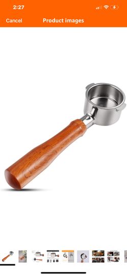 51mm Bottomless Portafilter 2 Ears Compatible with De'Longhi Stilosa EC260BK | Wooden Handle