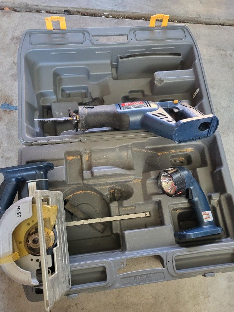 Ryobi Tools With Hard Case And Roller Bag