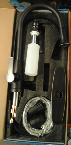 H. H. OIL RUBBED BRONZE, KITCHEN FAUCET & SOAP DISPENSER
