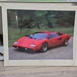 Lamborghini Countach Vintage Poster 1984