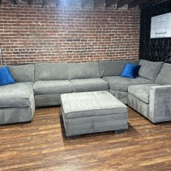 Delivery Available Macys U sectional couch and ottoman