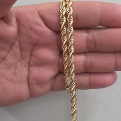 14k Solid Gold Dimon Cut Rope Chain 
