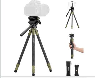 Cayer Carbon Fiber Camera Tripod with Fluid Head