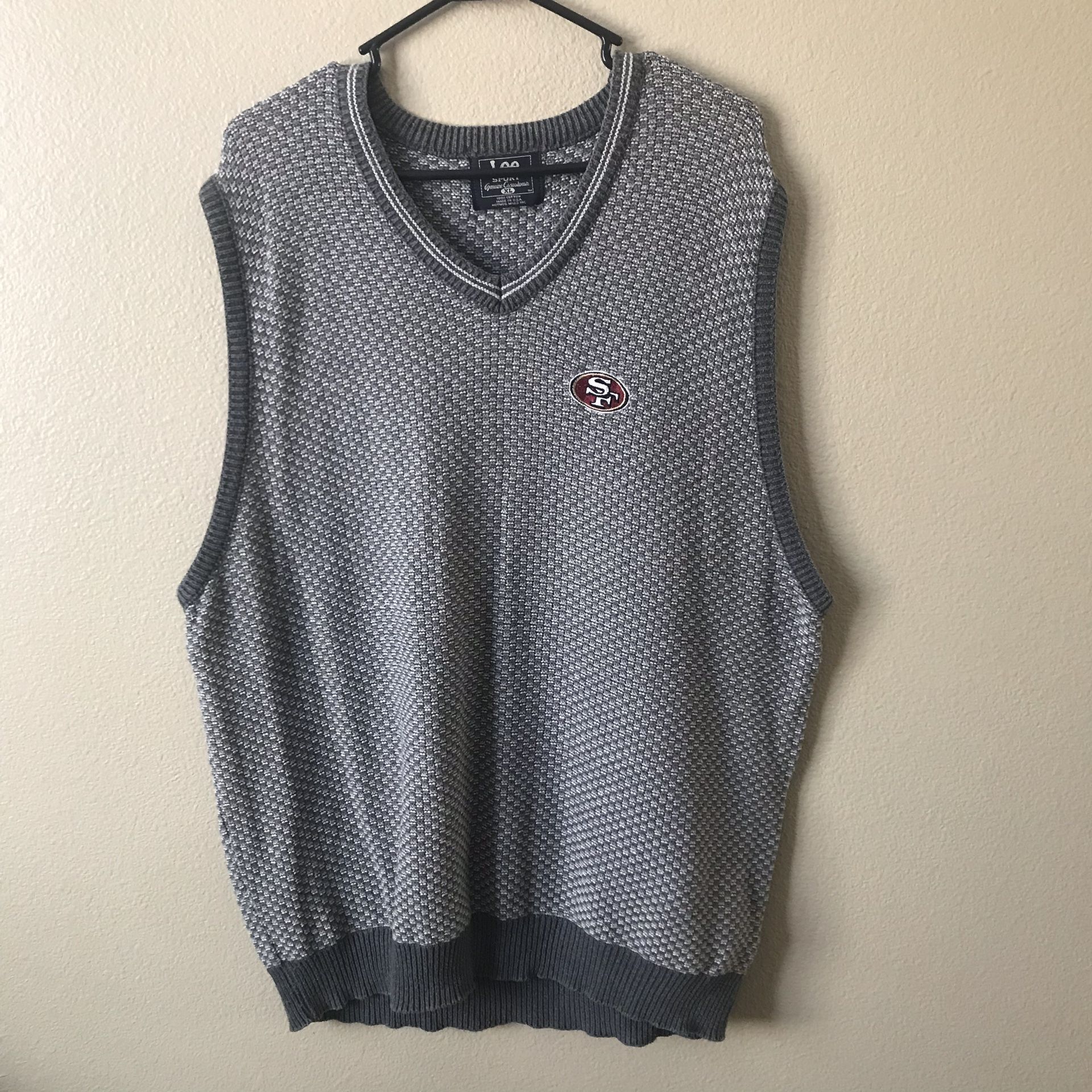 Men’s SF 49ers Sweater Vest Gray XL