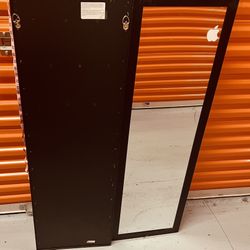 Mirror Jewelry Cabinet , Lockable Wall/Door Mounted Jewelry Armoire Organizer with Full-Length Mirror, Over The Door Hanging Organizers