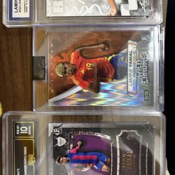 Lamine Yamal 3 Card Lot- 2 Are Graded And 2 Are Numbered 