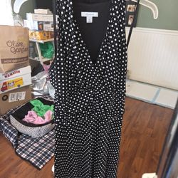 Black And White Polka Dot -size 10
