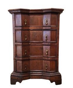 Antique 17th Century Italian Comodino Ferrarese Walnut & Inlaid Dresser Chest