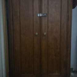 Solid wood armoire wardrobe cabinet 