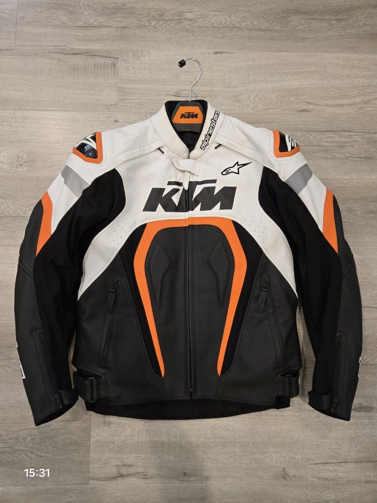 Rare KTM Motegi MotoGP Leather Jacket (Orange, Medium)