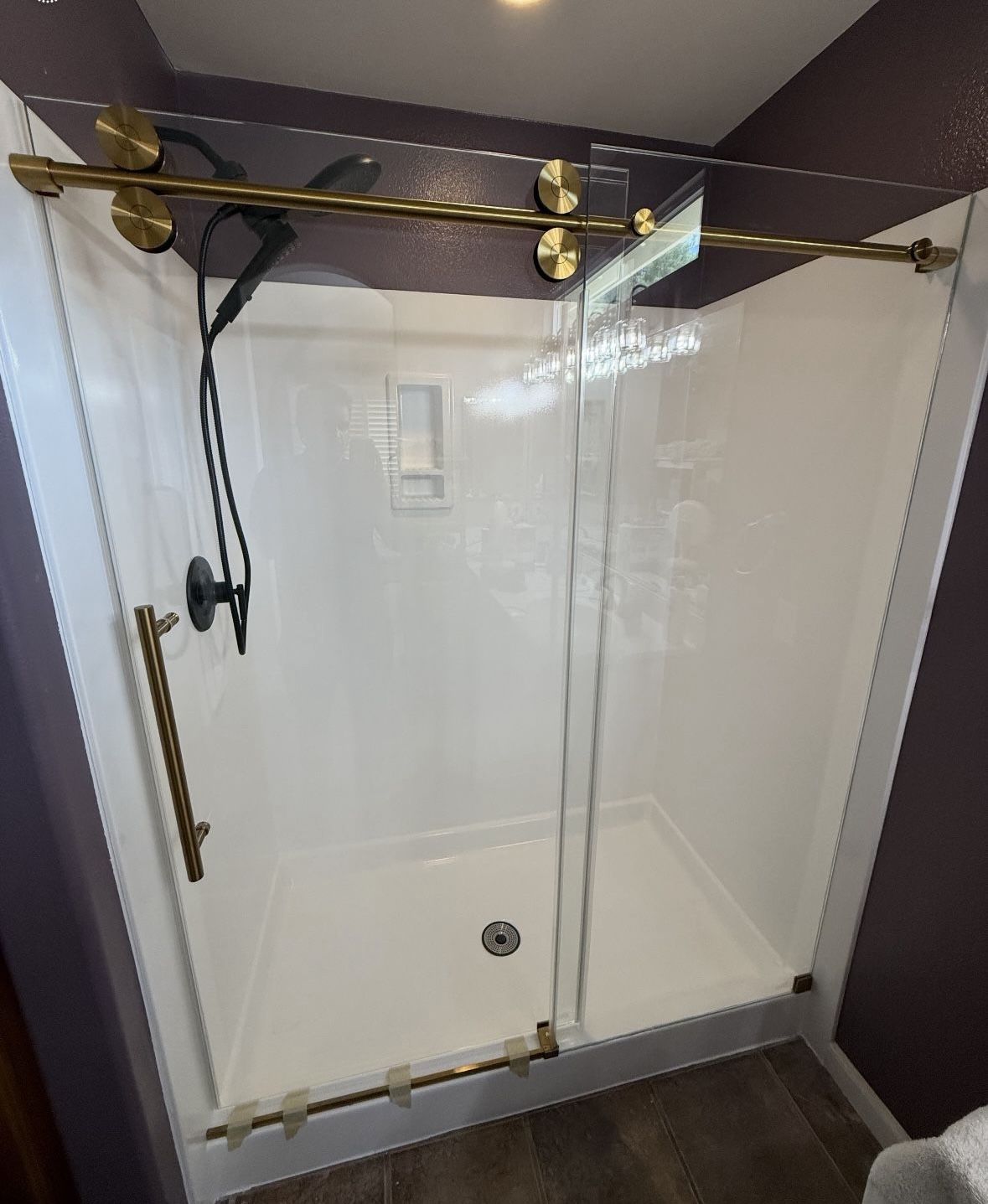 Shower. Door With Installation
