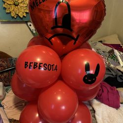 Simple Bad Bunny Balloon Bouquet 