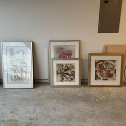 Artistic Framed Prints and 3 Decorative Mirrors – Perfect for Airbnb or Office Decor