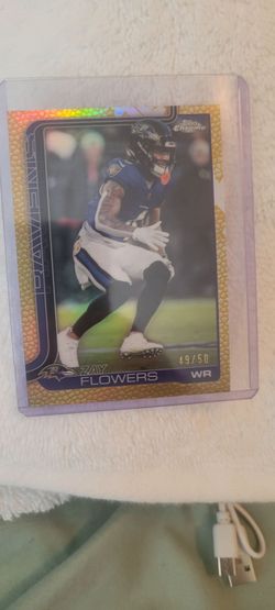 Zay Flowers Topps Chrome Gold Refractor 49/50