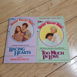 Sweet Valley High LOT Racing Hearts #9   Too Much in Love #22 Francine Pascal VTG 1984