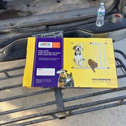 ASPCA Extra Wide Walk-Through Pet Gate with Small Pet Door