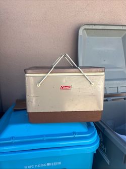 Vintage metal Coleman cooler