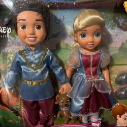VINTAGE DISNEY PRINCESS LITTLE PRINCESS CINDERELLA & PRINCE CHARMING DOLL SET CINDERELLA DOLL NEW