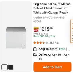 Frigidaire deep freezer