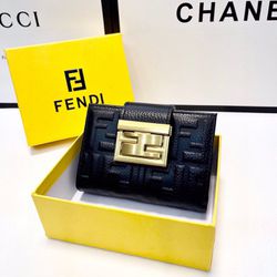Fendi Black Wallet With Box New 