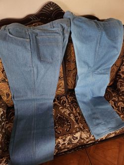 Two Pairs of Light Wash Denim Jeans