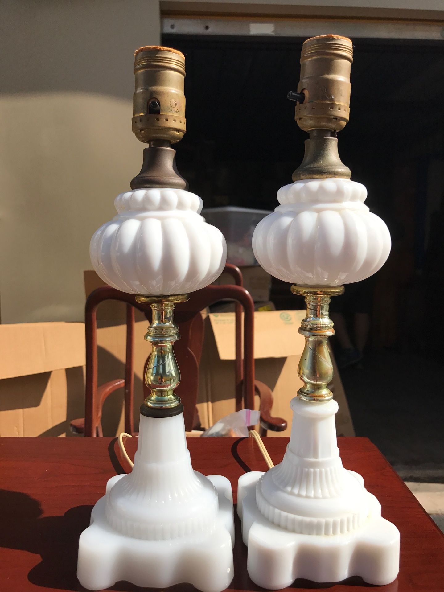 Antique white table lamps